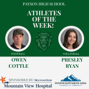 athlete of the week image of 2 students