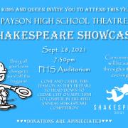 Shakespeare Showcase September 28th at 7:30 pm
